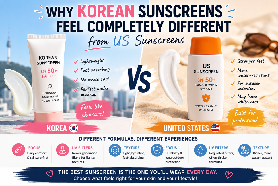 KOREAN SUNCREENS VS US SUNCREENS