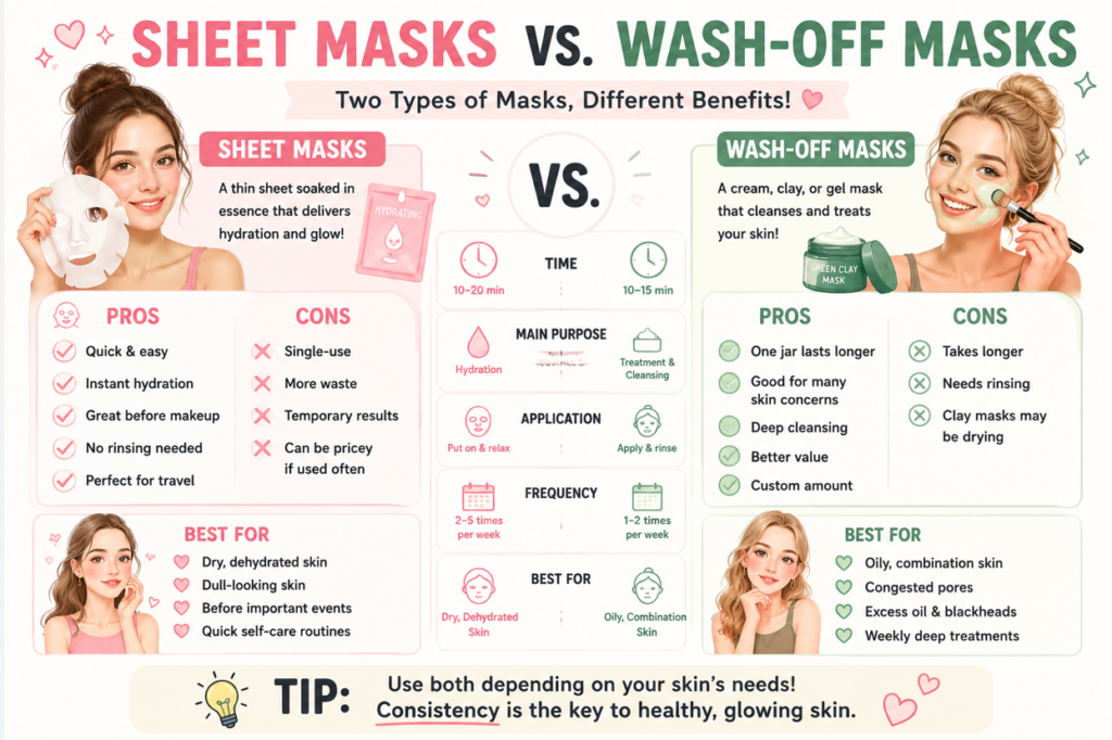 Korean Sheet Masks vs. Wash-Off Masks: